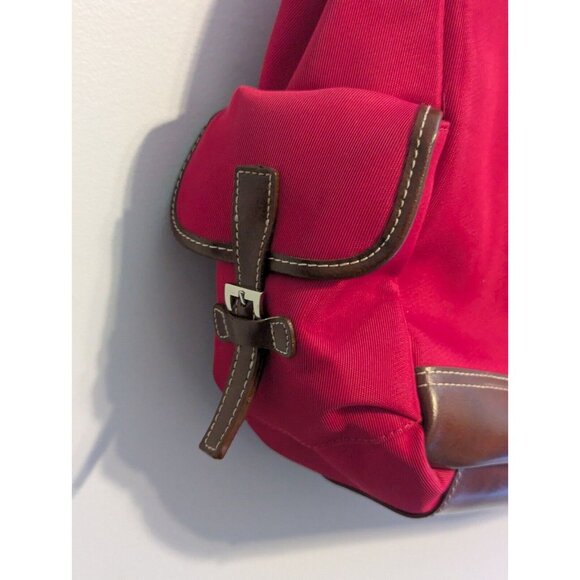 Etienne Aigner Large Classic Hot Pink Tote Bag Shoulder Bag Brown Buckle - Picture 4 of 16